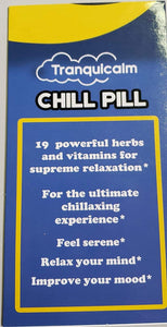 This is a picture of Tranquicalm chill pill. A Nootropic and vitamin blend created for relaxation!