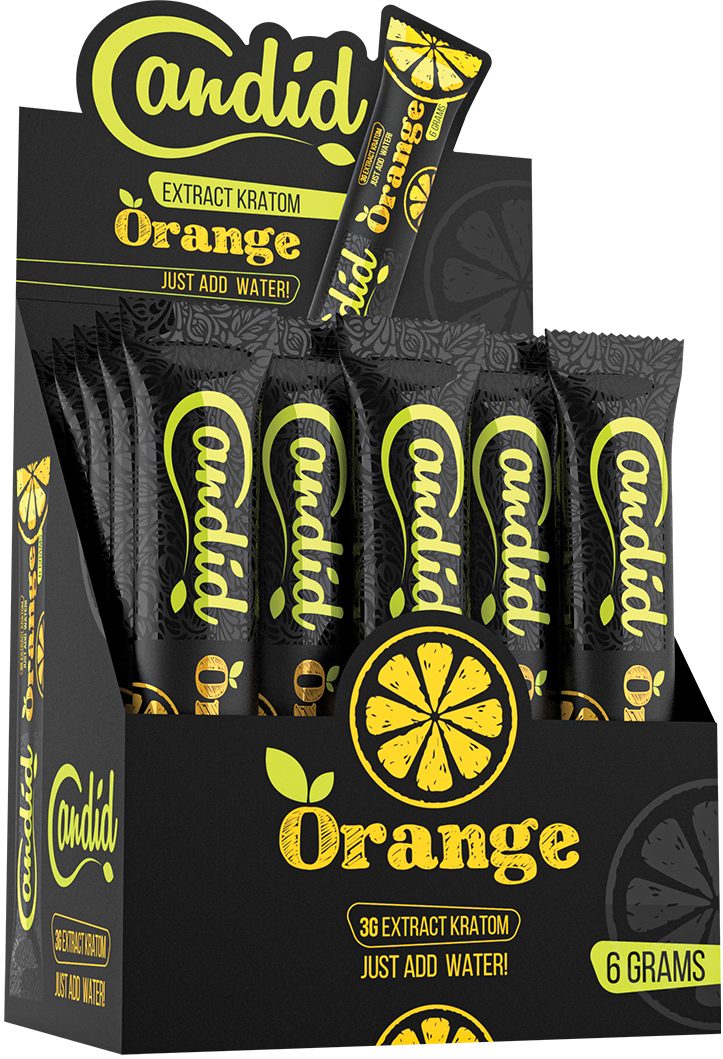 This is a picture of a case of 30 candid orange extract mix packets.