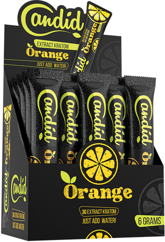 This is a picture of a case of 30 candid orange extract mix packets.