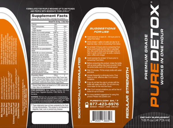 Neometrx Pure Detox Regular Strength Detox Drinks